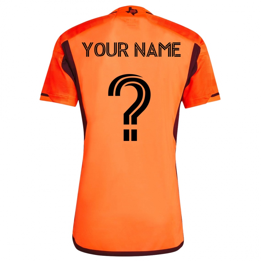 Mann Navnet Ditt #0 Oransje Hjemmetrøye Drakt Trøye 2023/24 Skjorter T-Skjorte