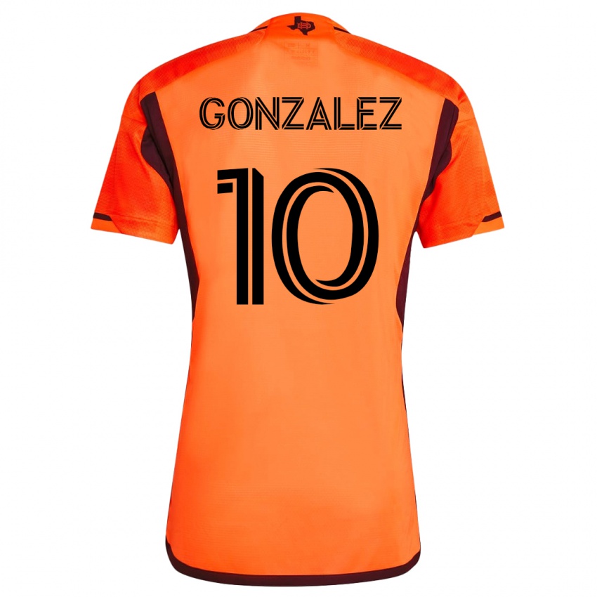 Mann Yair González #10 Oransje Hjemmetrøye Drakt Trøye 2023/24 Skjorter T-Skjorte