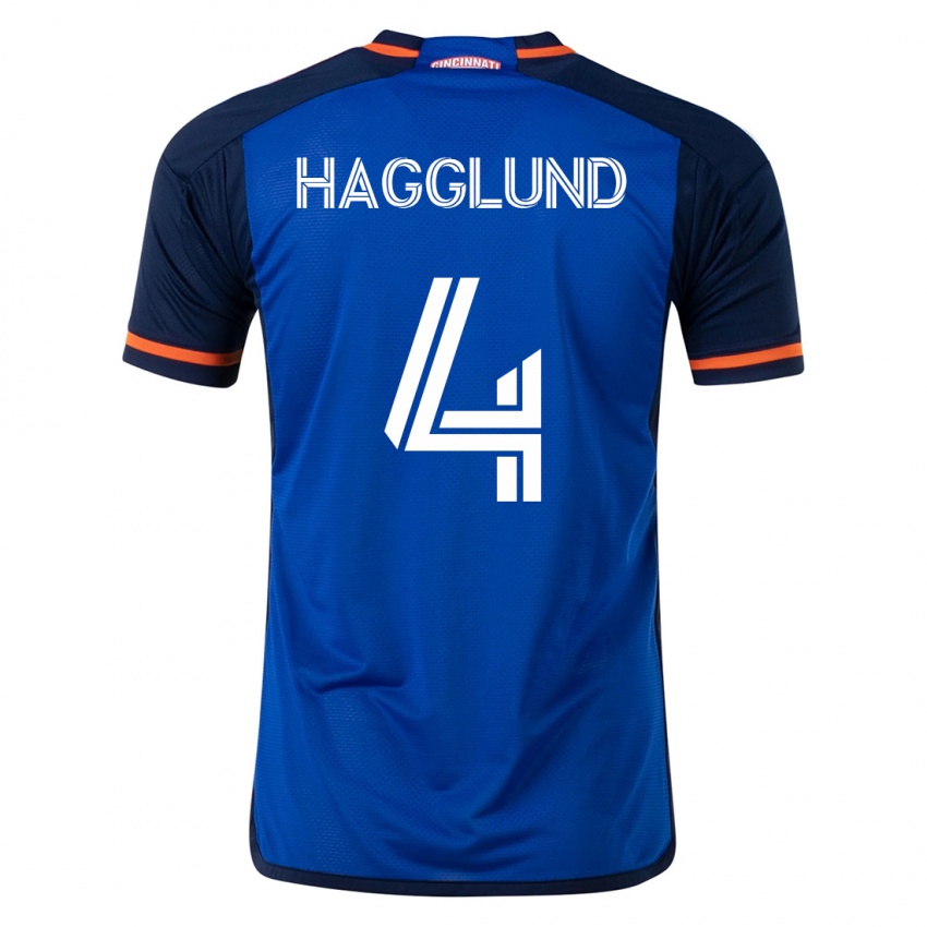 Mann Nick Hagglund #4 Blå Hjemmetrøye Drakt Trøye 2023/24 Skjorter T-Skjorte