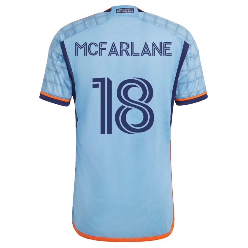 Mann Christian Mcfarlane #18 Blå Hjemmetrøye Drakt Trøye 2023/24 Skjorter T-Skjorte