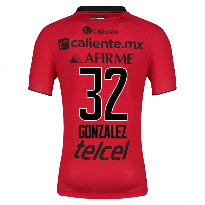 Mann Carlos Gonzalez #32 Rød Hjemmetrøye Drakt Trøye 2023/24 Skjorter T-Skjorte