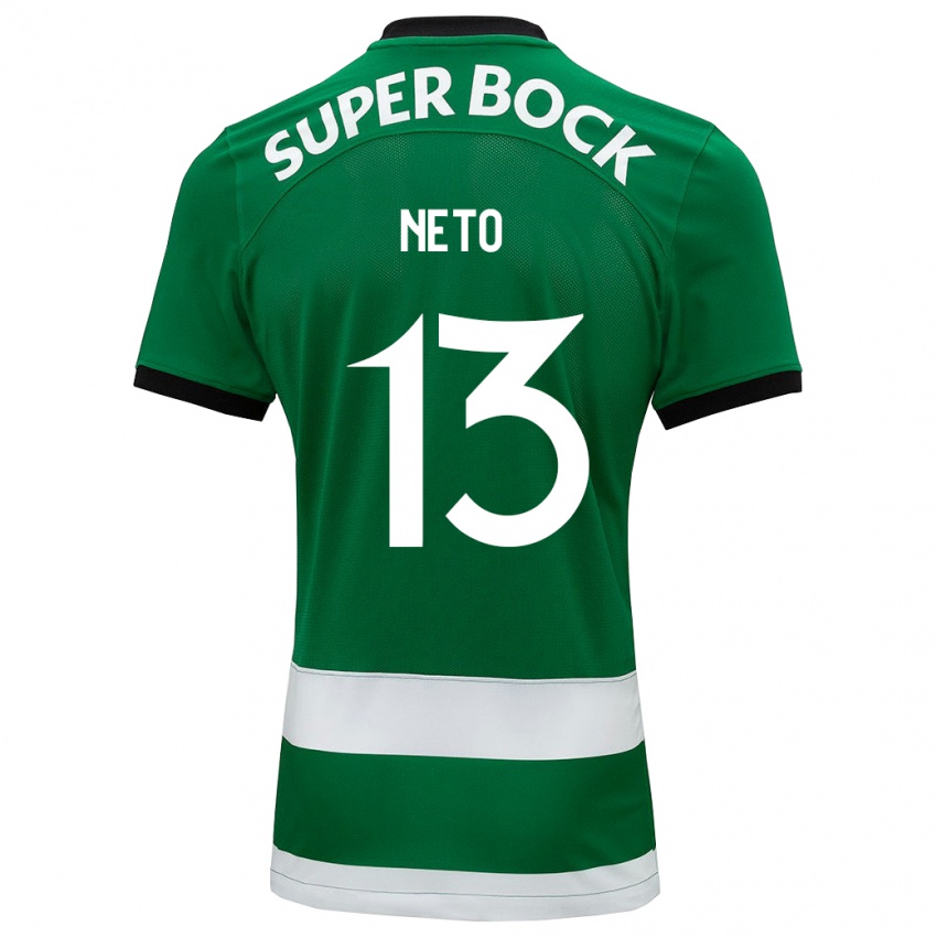 Mann Luis Neto #13 Grønn Hjemmetrøye Drakt Trøye 2023/24 Skjorter T-Skjorte
