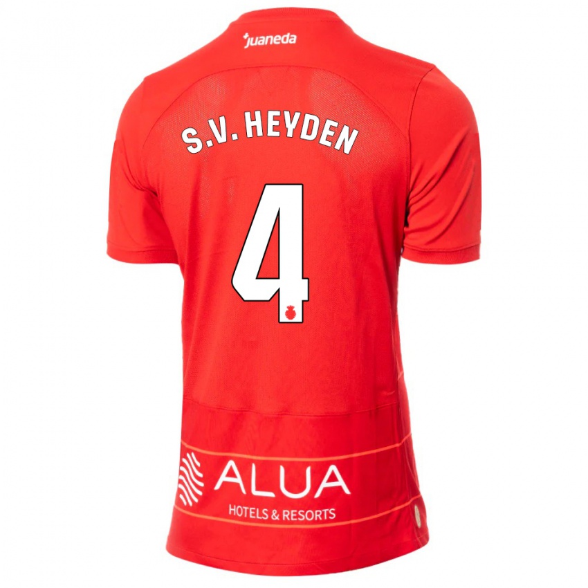 Mann Siebe Van Der Heyden #4 Rød Hjemmetrøye Drakt Trøye 2023/24 Skjorter T-Skjorte