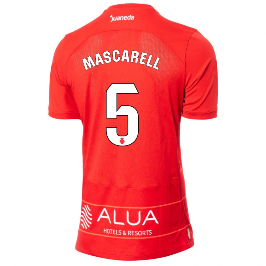 Mann Omar Mascarell #5 Rød Hjemmetrøye Drakt Trøye 2023/24 Skjorter T-Skjorte