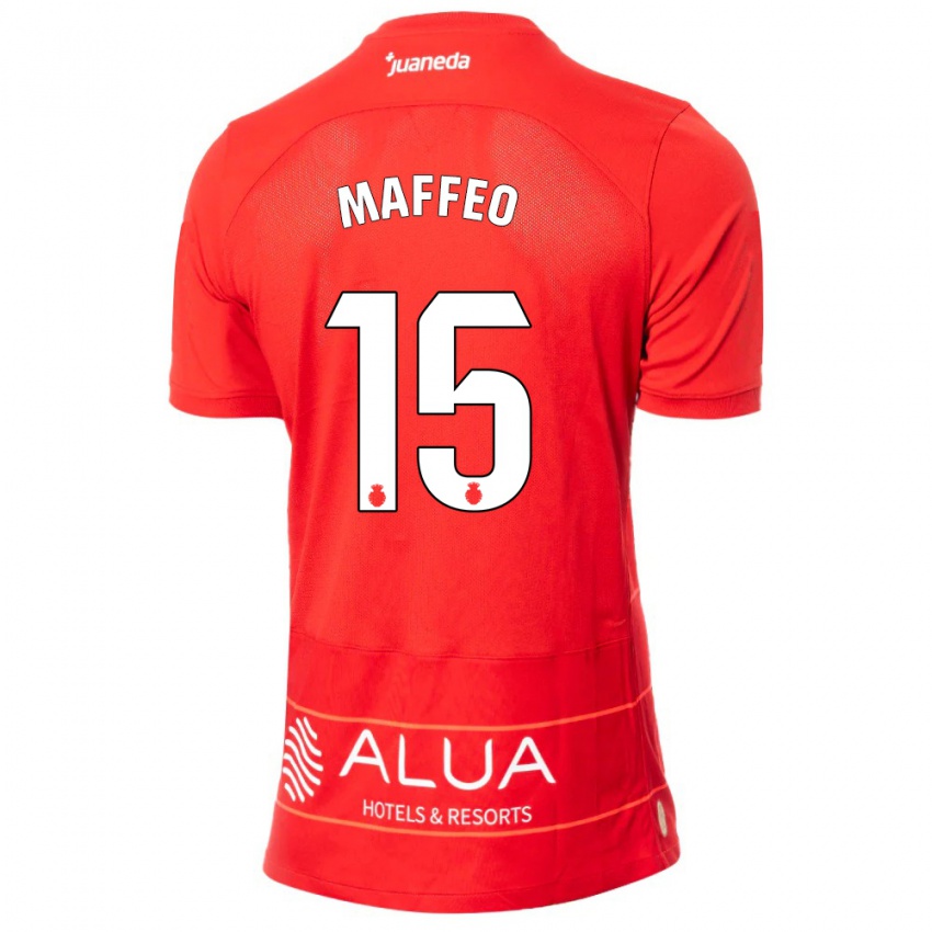 Mann Pablo Maffeo #15 Rød Hjemmetrøye Drakt Trøye 2023/24 Skjorter T-Skjorte