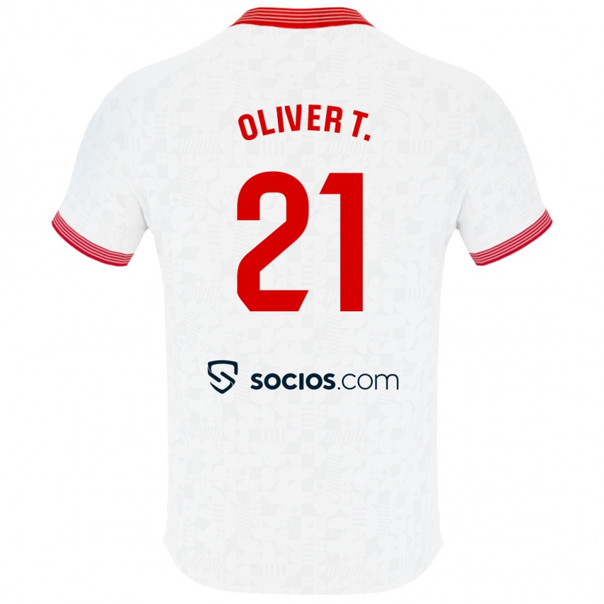 Mann Oliver Torres #21 Hvit Hjemmetrøye Drakt Trøye 2023/24 Skjorter T-Skjorte