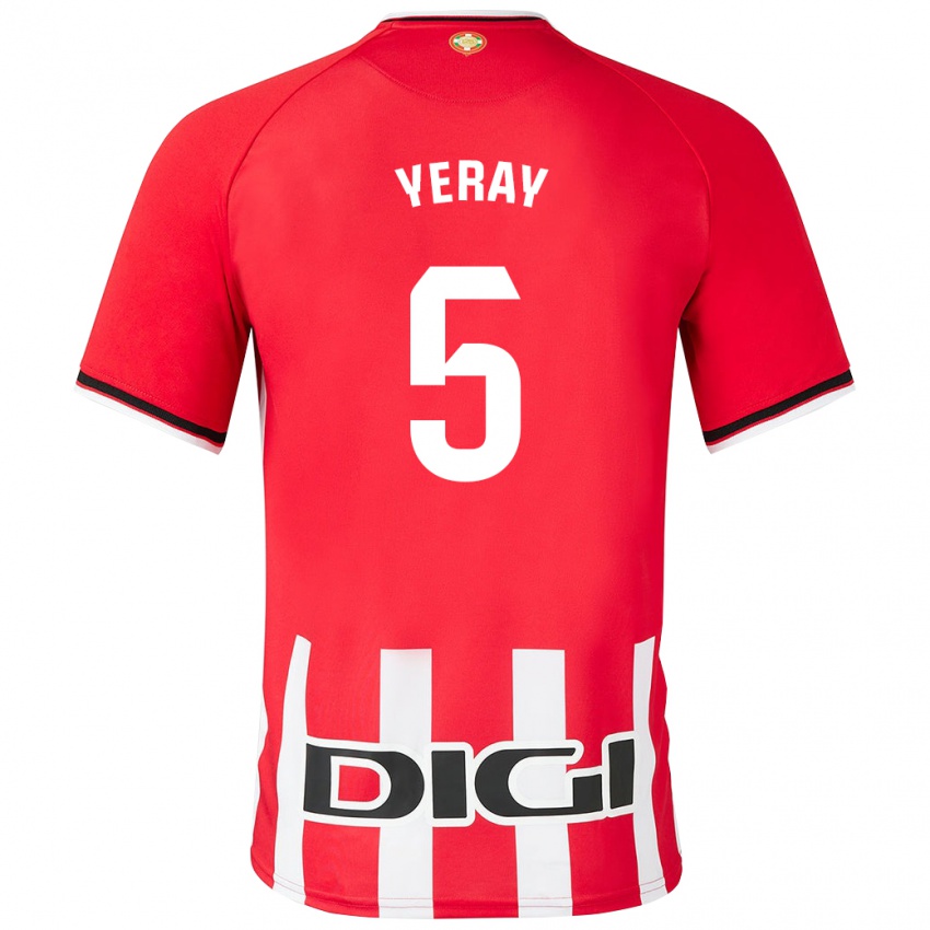 Mann Yeray Alvarez #5 Rød Hjemmetrøye Drakt Trøye 2023/24 Skjorter T-Skjorte