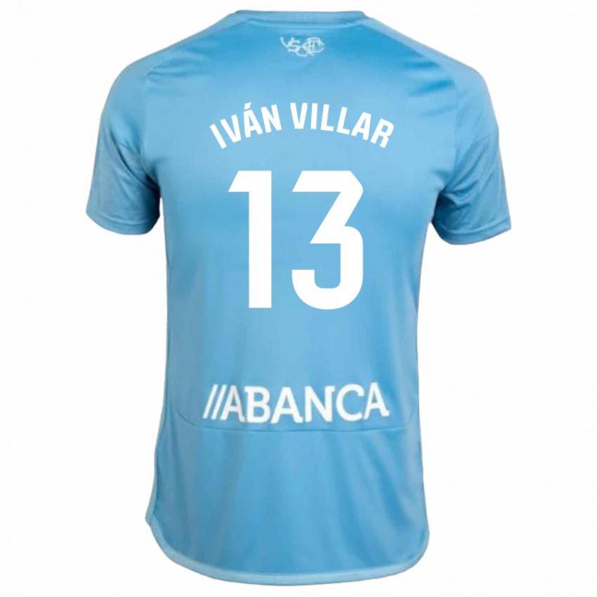 Mann Ivan Villar #13 Blå Hjemmetrøye Drakt Trøye 2023/24 Skjorter T-Skjorte