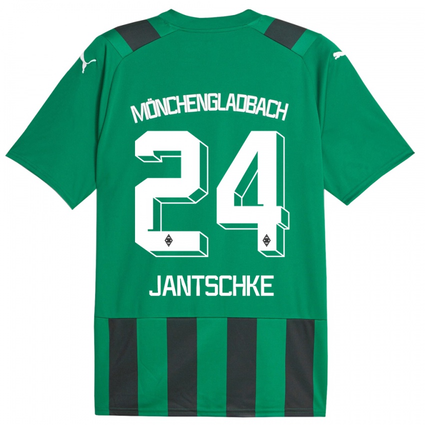 Mann Tony Jantschke #24 Svart Grønn Bortetrøye Drakt Trøye 2023/24 Skjorter T-Skjorte