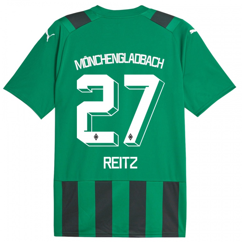 Mann Rocco Reitz #27 Svart Grønn Bortetrøye Drakt Trøye 2023/24 Skjorter T-Skjorte