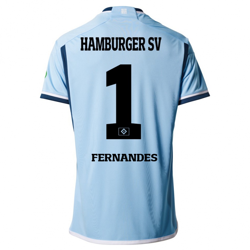Mann Daniel Heuer Fernandes #1 Blå Bortetrøye Drakt Trøye 2023/24 Skjorter T-Skjorte