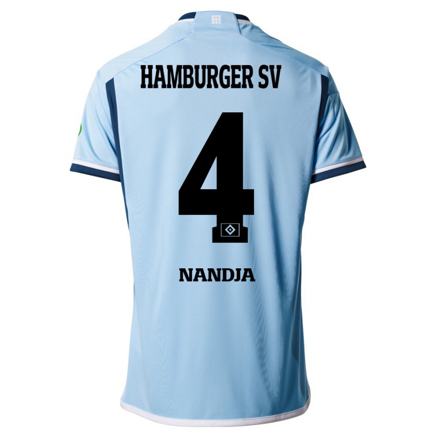 Mann Shafiq Nandja #4 Blå Bortetrøye Drakt Trøye 2023/24 Skjorter T-Skjorte