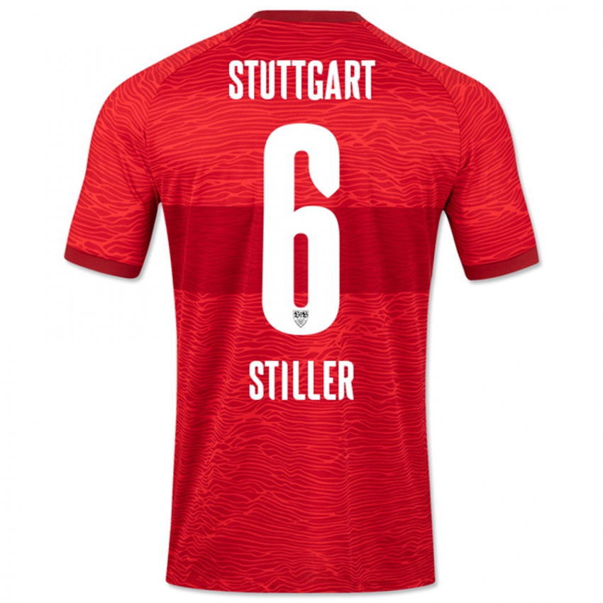 Mann Angelo Stiller #6 Rød Bortetrøye Drakt Trøye 2023/24 Skjorter T-Skjorte