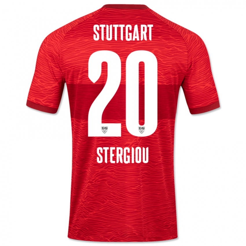 Mann Leonidas Stergiou #20 Rød Bortetrøye Drakt Trøye 2023/24 Skjorter T-Skjorte