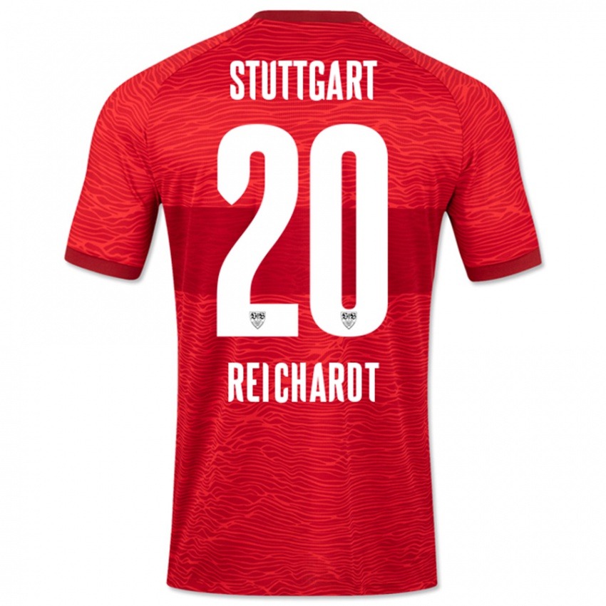Mann Leon Reichardt #20 Rød Bortetrøye Drakt Trøye 2023/24 Skjorter T-Skjorte