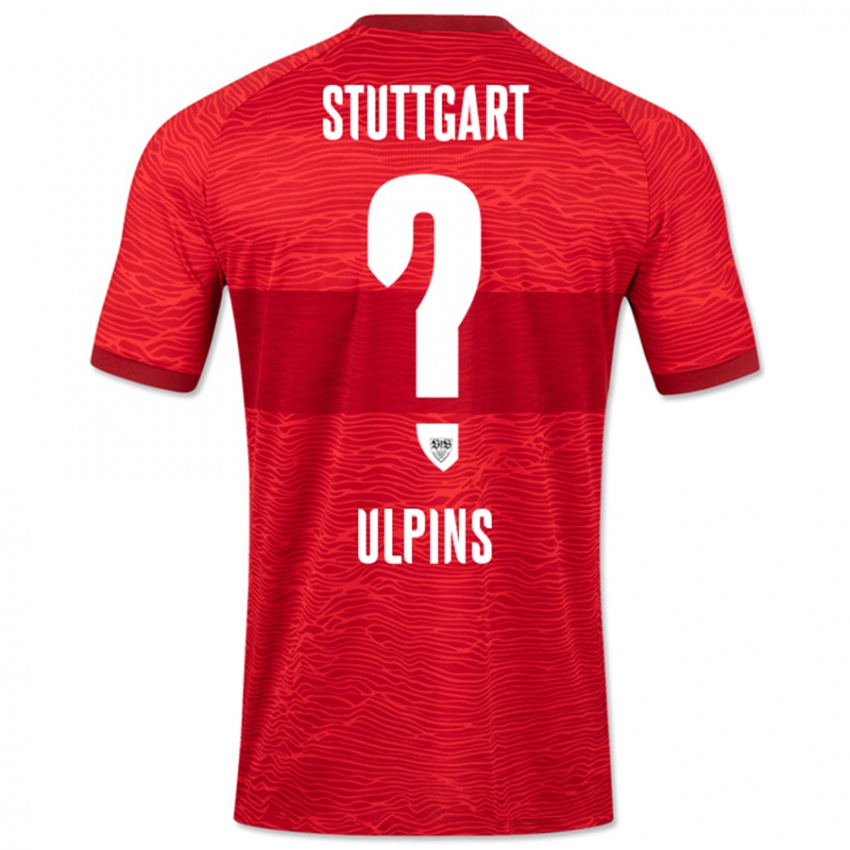 Mann Timo Ulpins #0 Rød Bortetrøye Drakt Trøye 2023/24 Skjorter T-Skjorte