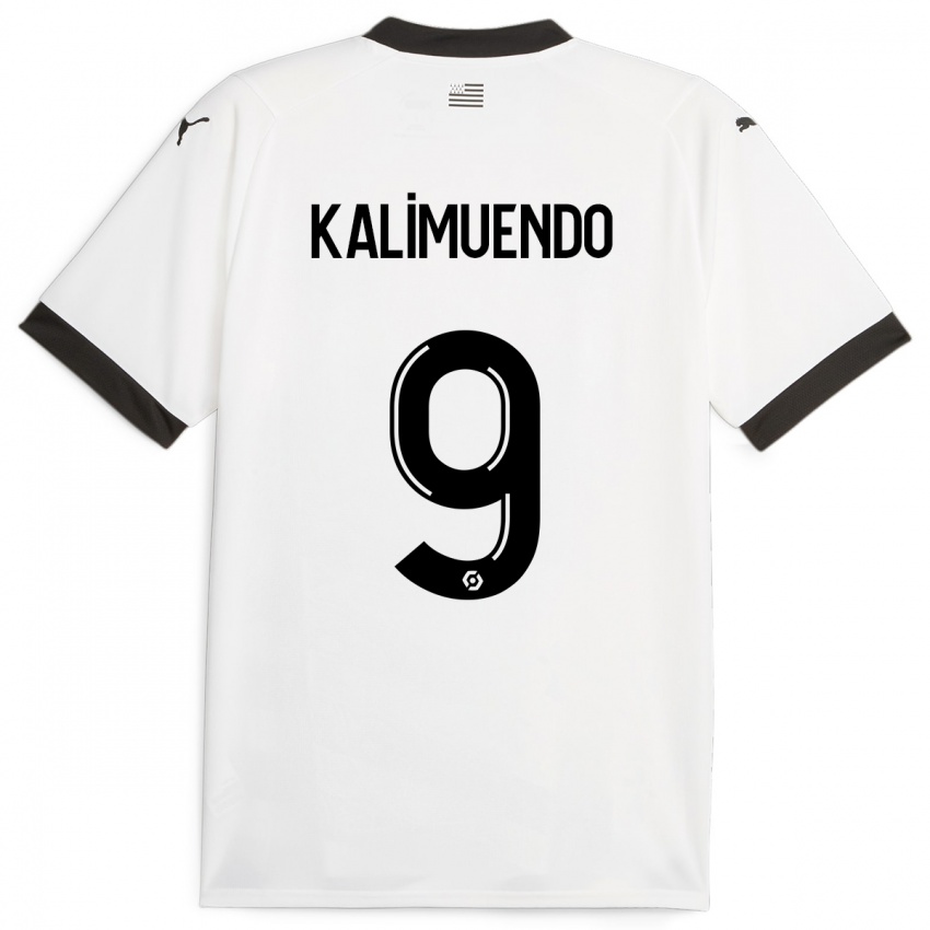 Mann Arnaud Kalimuendo #9 Hvit Bortetrøye Drakt Trøye 2023/24 Skjorter T-Skjorte