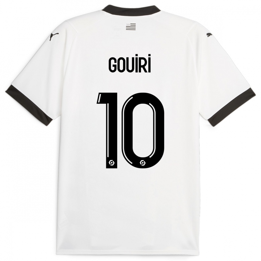 Mann Amine Gouiri #10 Hvit Bortetrøye Drakt Trøye 2023/24 Skjorter T-Skjorte