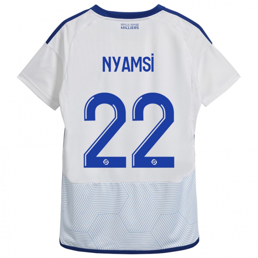 Mann Gerzino Nyamsi #22 Hvit Bortetrøye Drakt Trøye 2023/24 Skjorter T-Skjorte