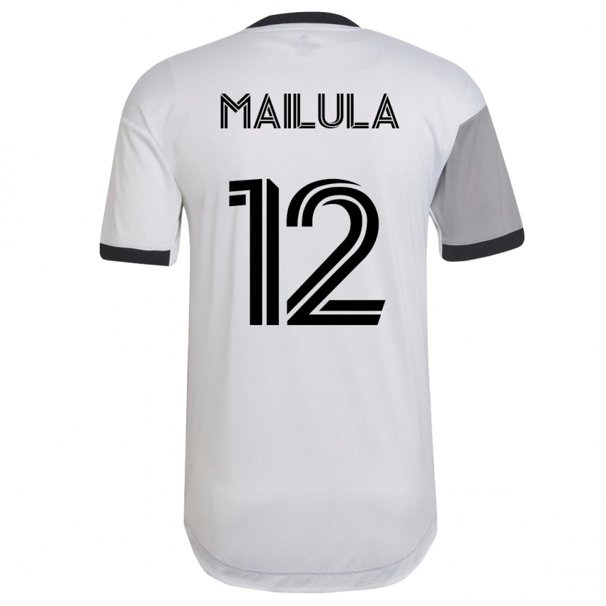 Mann Cassius Mailula #12 Hvit Bortetrøye Drakt Trøye 2023/24 Skjorter T-Skjorte