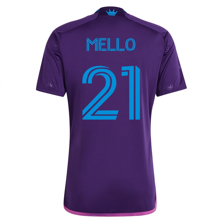 Mann Vinicius Mello #21 Fiolett Bortetrøye Drakt Trøye 2023/24 Skjorter T-Skjorte
