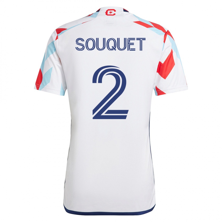 Mann Arnaud Souquet #2 Hvit Blå Bortetrøye Drakt Trøye 2023/24 Skjorter T-Skjorte