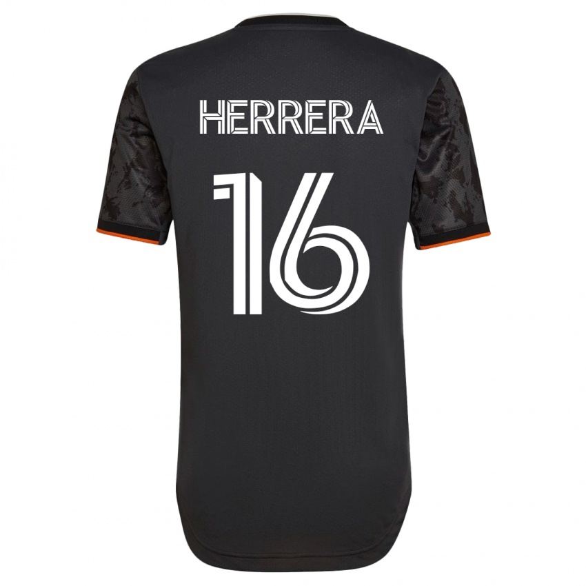 Mann Hector Herrera #16 Svart Bortetrøye Drakt Trøye 2023/24 Skjorter T-Skjorte