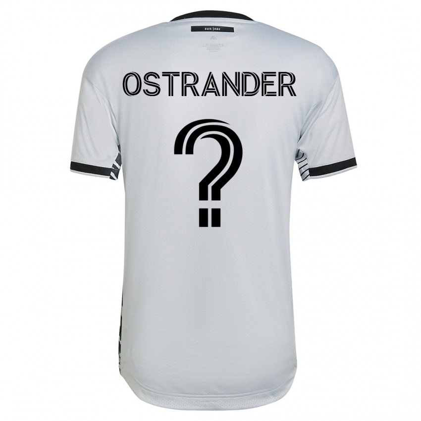 Mann William Ostrander #0 Hvit Bortetrøye Drakt Trøye 2023/24 Skjorter T-Skjorte