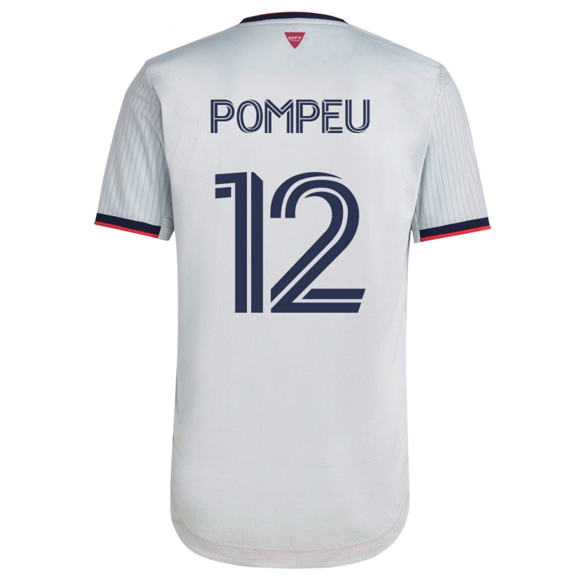 Mann Célio Pompeu #12 Hvit Bortetrøye Drakt Trøye 2023/24 Skjorter T-Skjorte