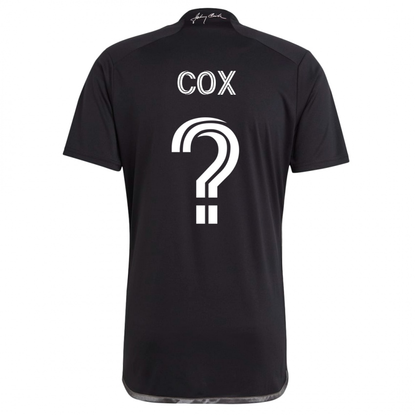 Mann Justin Cox #0 Svart Bortetrøye Drakt Trøye 2023/24 Skjorter T-Skjorte