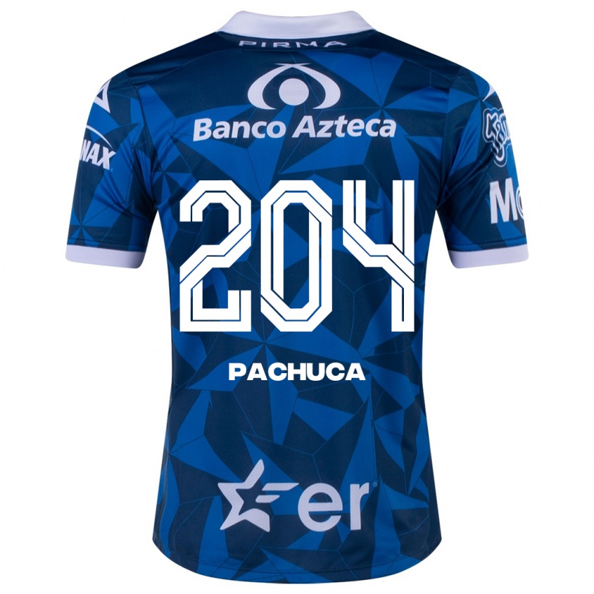 Mann José Pachuca #204 Blå Bortetrøye Drakt Trøye 2023/24 Skjorter T-Skjorte