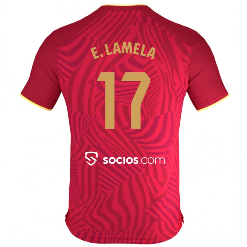 Mann Erik Lamela #17 Rød Bortetrøye Drakt Trøye 2023/24 Skjorter T-Skjorte