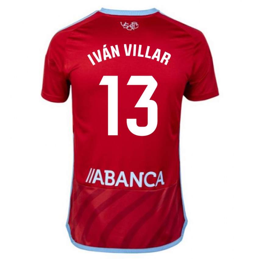 Mann Ivan Villar #13 Rød Bortetrøye Drakt Trøye 2023/24 Skjorter T-Skjorte