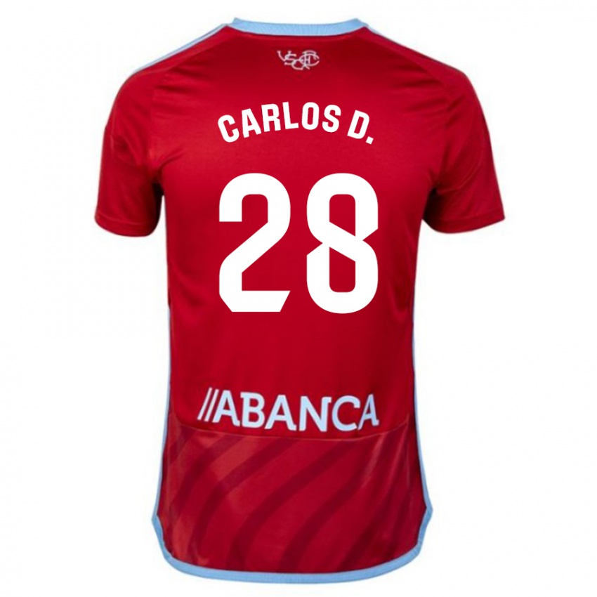 Mann Carlos Dominguez #28 Rød Bortetrøye Drakt Trøye 2023/24 Skjorter T-Skjorte