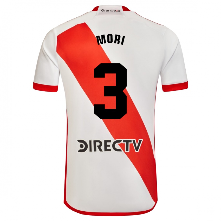 Dame Ramiro Funes Mori #3 Hvit Rød Hjemmetrøye Drakt Trøye 2023/24 Skjorter T-Skjorte
