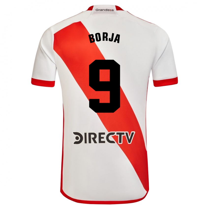 Dame Miguel Borja #9 Hvit Rød Hjemmetrøye Drakt Trøye 2023/24 Skjorter T-Skjorte