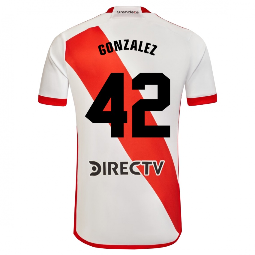 Dame Alexis González #42 Hvit Rød Hjemmetrøye Drakt Trøye 2023/24 Skjorter T-Skjorte