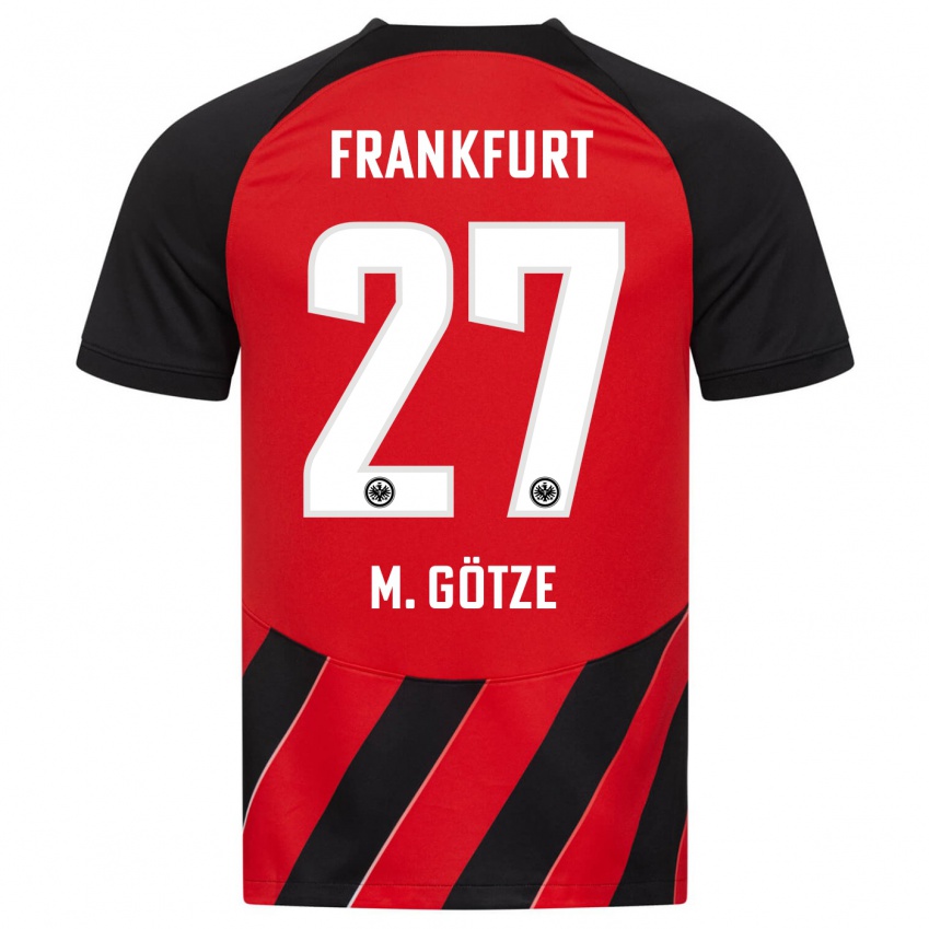 Dame Mario Götze #27 Rød Svart Hjemmetrøye Drakt Trøye 2023/24 Skjorter T-Skjorte