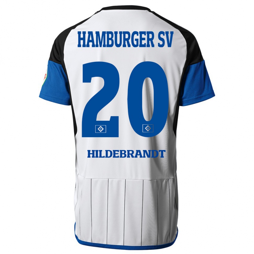 Dame Tjark Hildebrandt #20 Hvit Hjemmetrøye Drakt Trøye 2023/24 Skjorter T-Skjorte