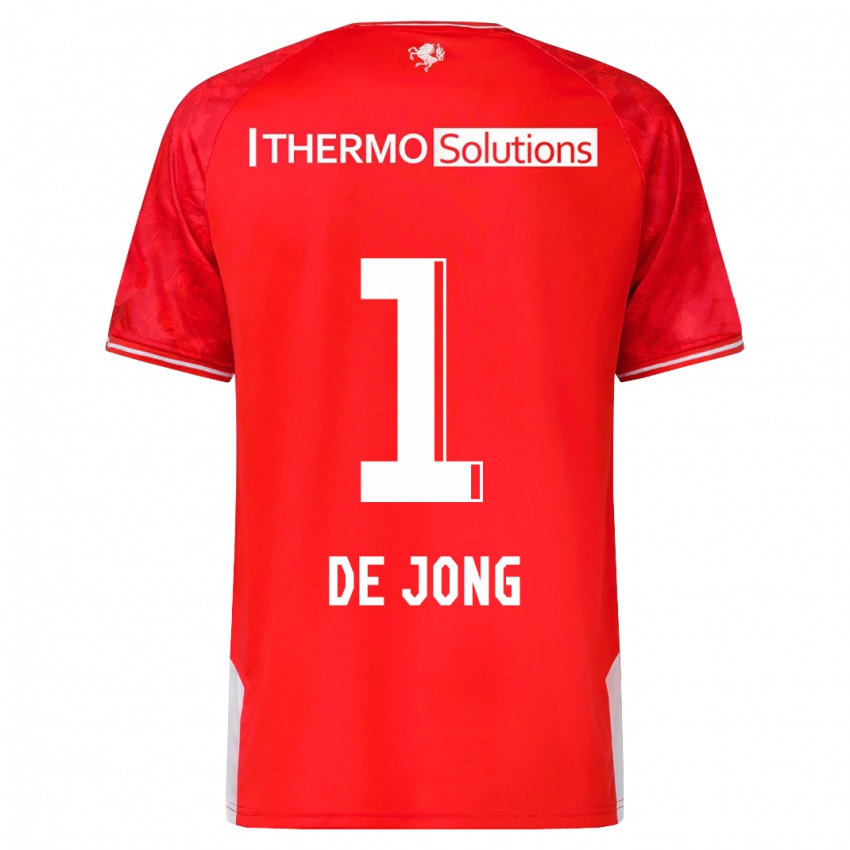 Dame Danielle De Jong #1 Rød Hjemmetrøye Drakt Trøye 2023/24 Skjorter T-Skjorte