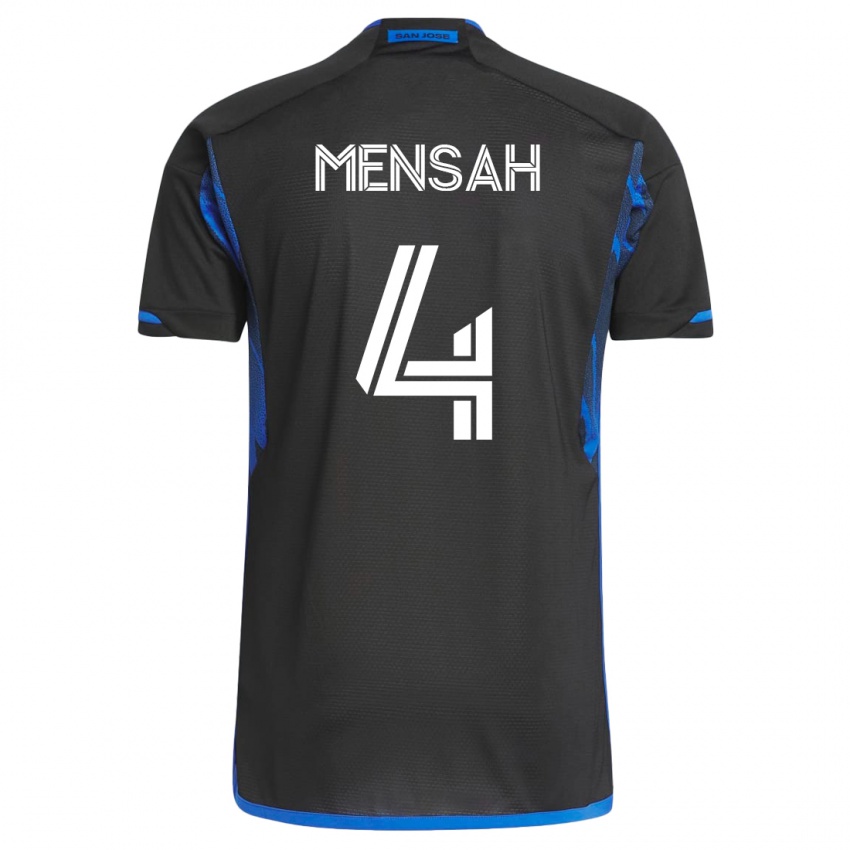 Dame Jonathan Mensah #4 Blå Svart Hjemmetrøye Drakt Trøye 2023/24 Skjorter T-Skjorte