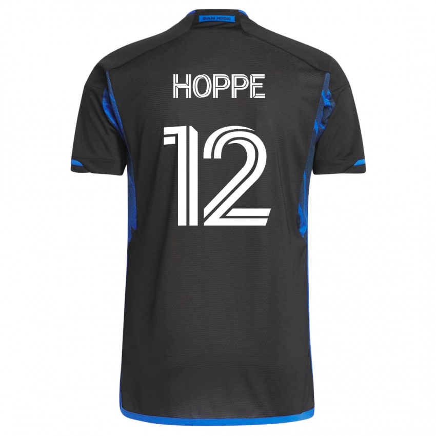 Dame Matthew Hoppe #12 Blå Svart Hjemmetrøye Drakt Trøye 2023/24 Skjorter T-Skjorte