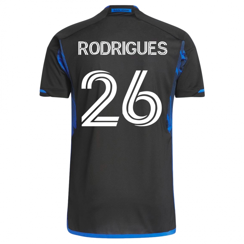 Dame Rodrigues #26 Blå Svart Hjemmetrøye Drakt Trøye 2023/24 Skjorter T-Skjorte