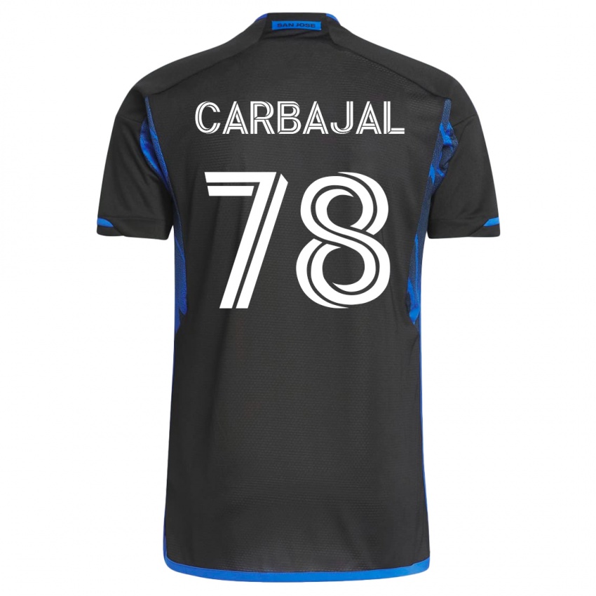 Dame Sebastian Carbajal #78 Blå Svart Hjemmetrøye Drakt Trøye 2023/24 Skjorter T-Skjorte