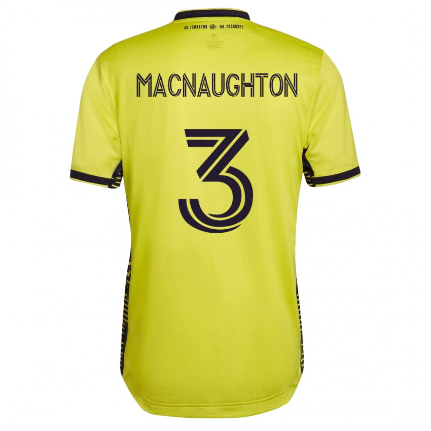 Dame Lukas Macnaughton #3 Gul Hjemmetrøye Drakt Trøye 2023/24 Skjorter T-Skjorte