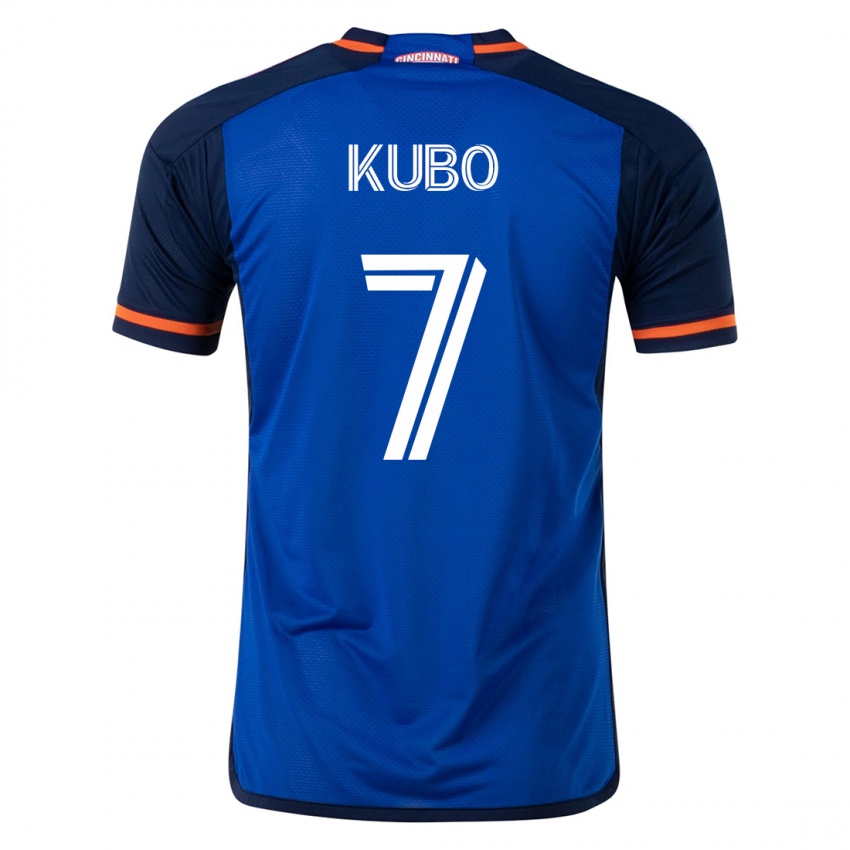Dame Yuya Kubo #7 Blå Hjemmetrøye Drakt Trøye 2023/24 Skjorter T-Skjorte