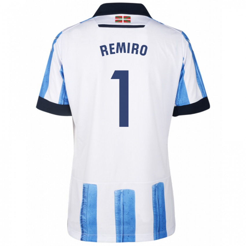 Dame Alex Remiro #1 Blå Hvit Hjemmetrøye Drakt Trøye 2023/24 Skjorter T-Skjorte