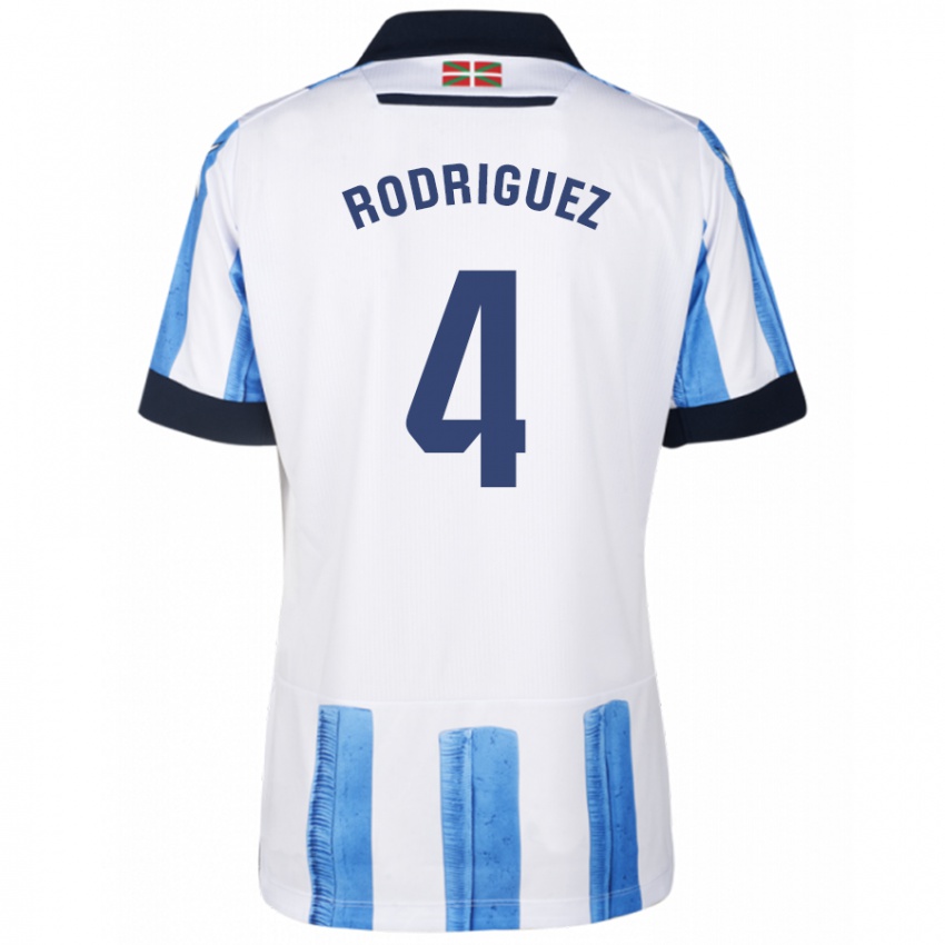 Dame Peru Rodriguez #4 Blå Hvit Hjemmetrøye Drakt Trøye 2023/24 Skjorter T-Skjorte