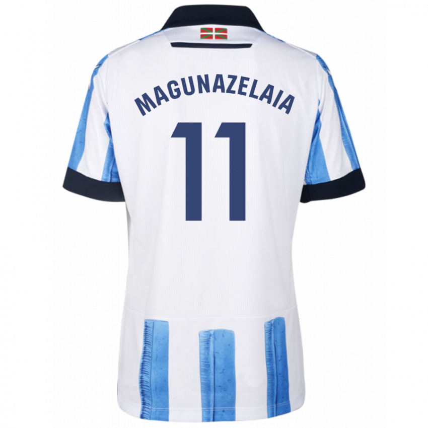Dame Jon Magunazelaia #11 Blå Hvit Hjemmetrøye Drakt Trøye 2023/24 Skjorter T-Skjorte