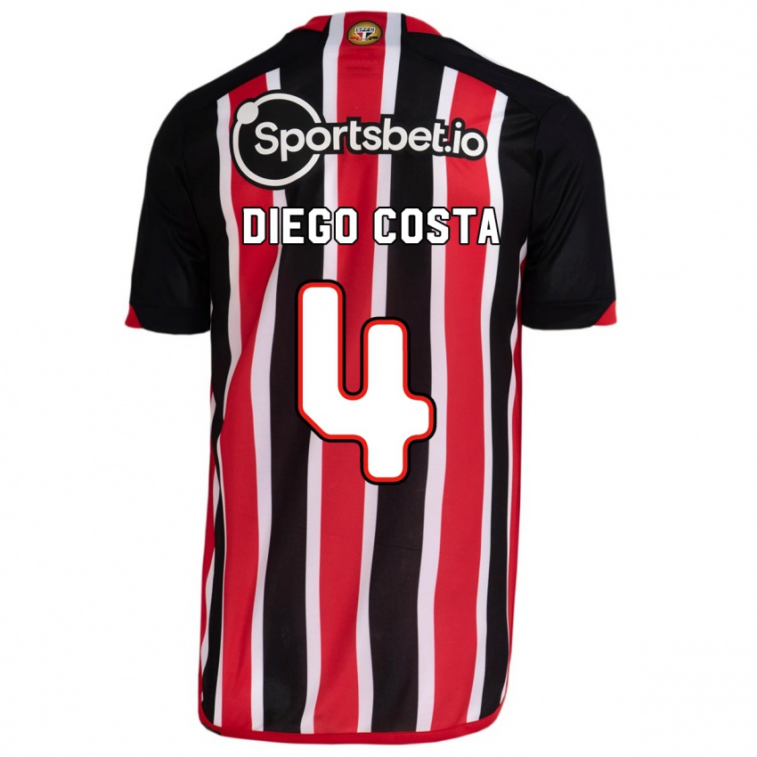 Dame Diego Costa #4 Blå Rød Bortetrøye Drakt Trøye 2023/24 Skjorter T-Skjorte